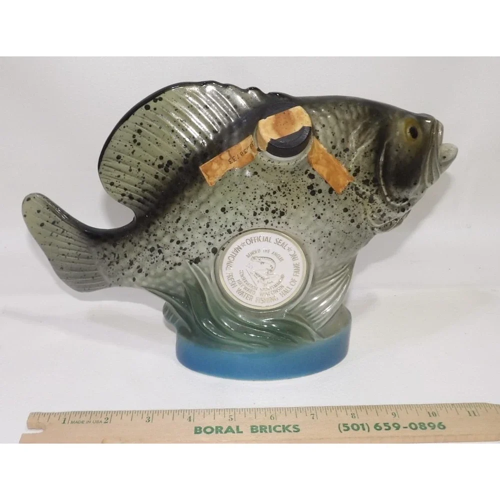 Jim Beam Crappie Fish Decanter National Fresh Water Fishing Hall of Fame 1981